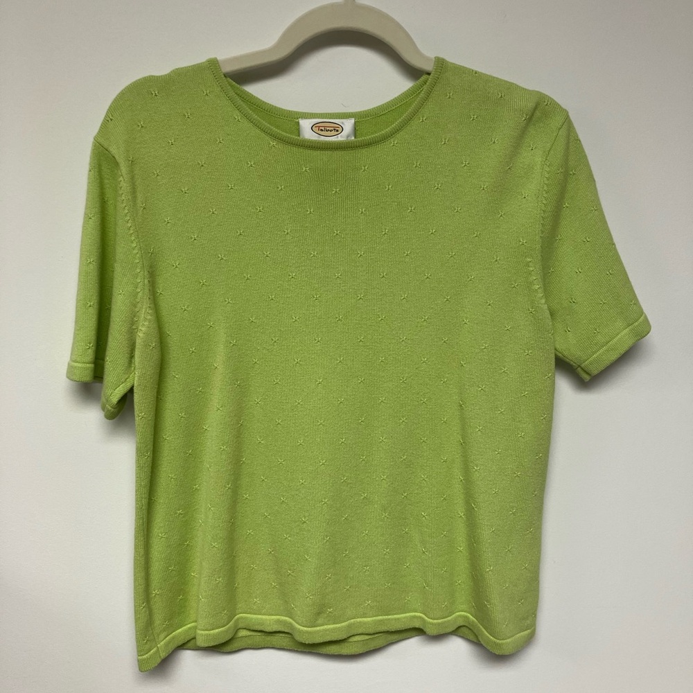 Talbots Light Green Knit Top, M